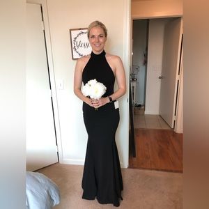 Lulu’s Slice of Joy Black Halter Maxi Dress